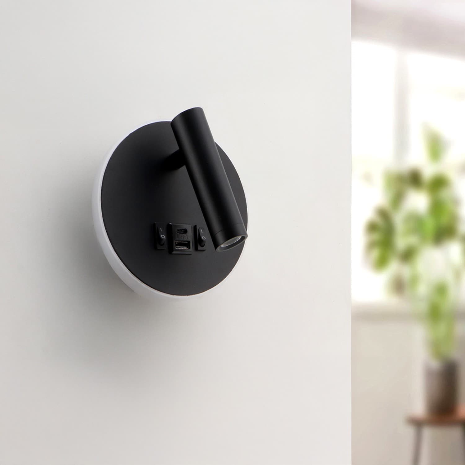 Aplique de Pared Led Orientable Black Round 10W