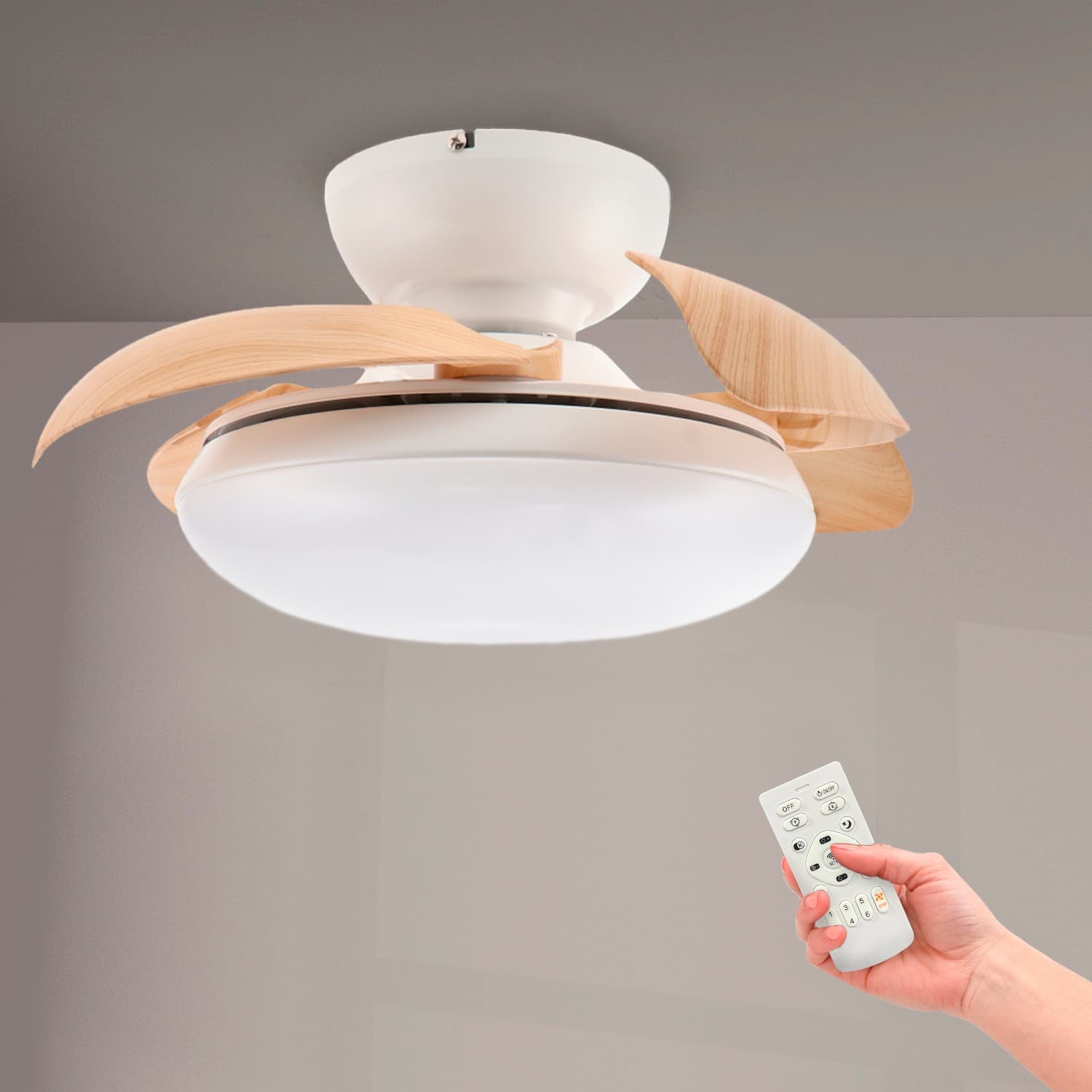 Ventilador de Techo Led Wood Mushroom ø72,5 Cm