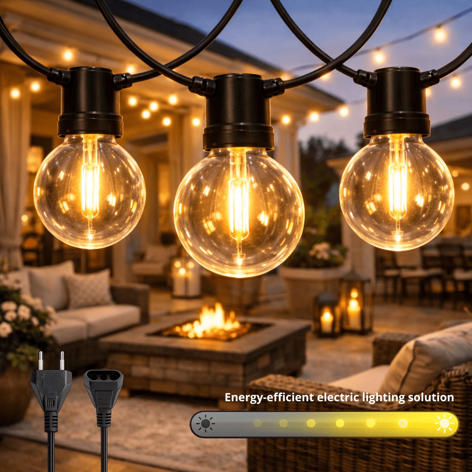 Guirnalda de 25 Bombillas 7,5M Exterior Ip56 Cable Eléctrico