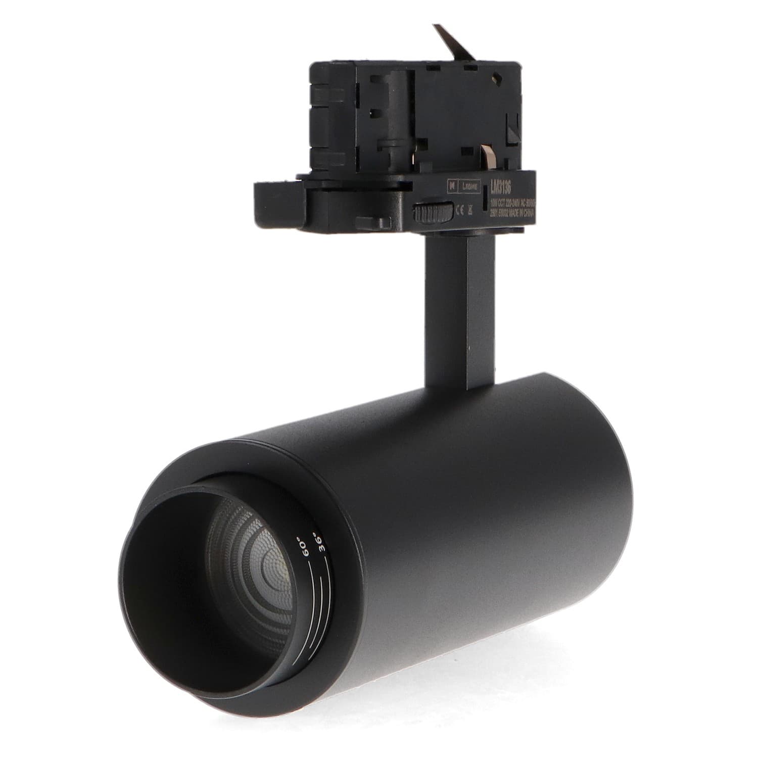 Foco Led Para Carril Black Bari 10W óptica Regulable Trifásico Cct