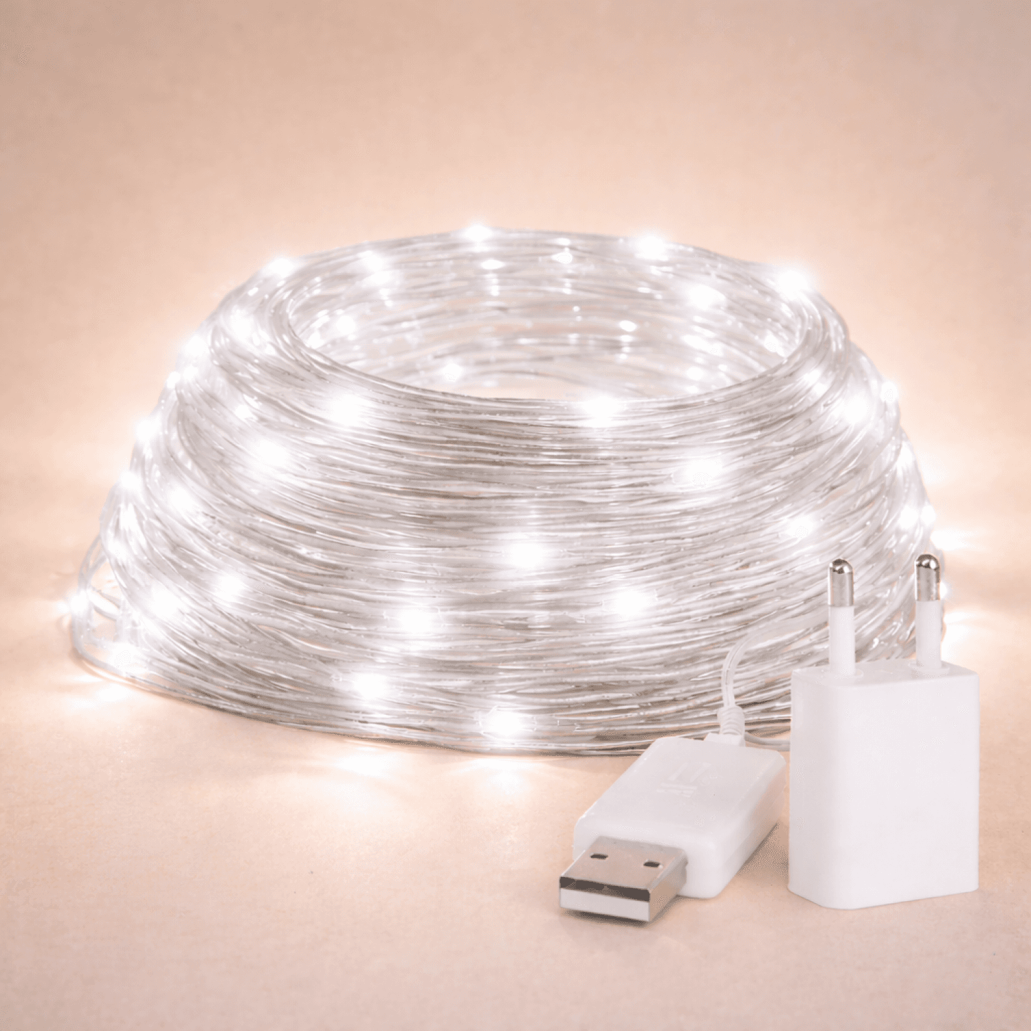 Guirnalda Exterior Led Con Usb 15M 7000K