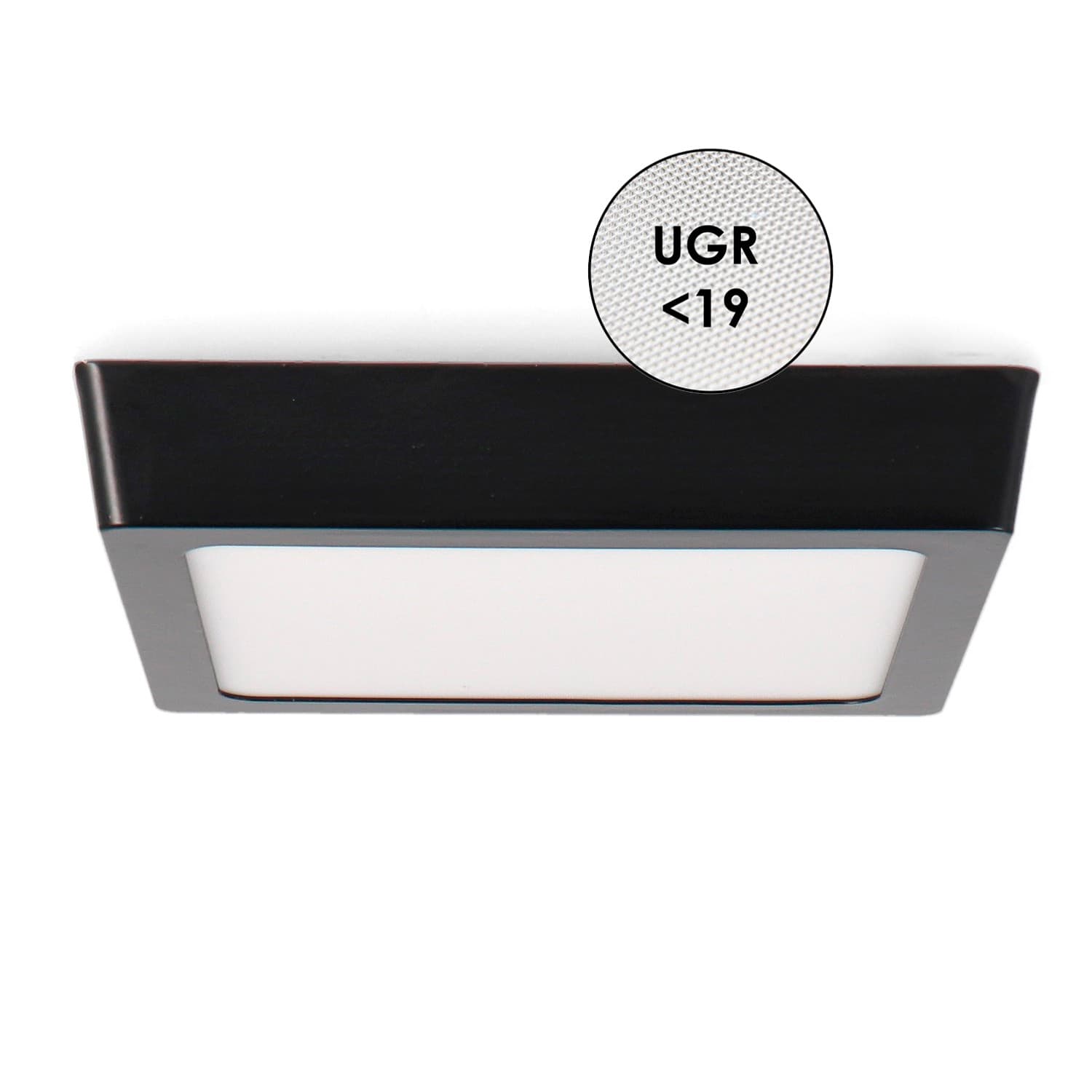 Panel de Superficie Negro Cuadrado 12W Cct