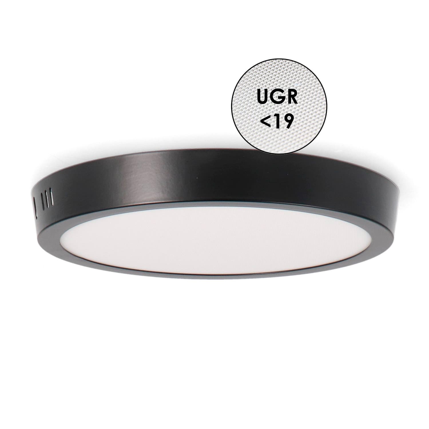 Panel de Superficie Circular Negro 20W Cct